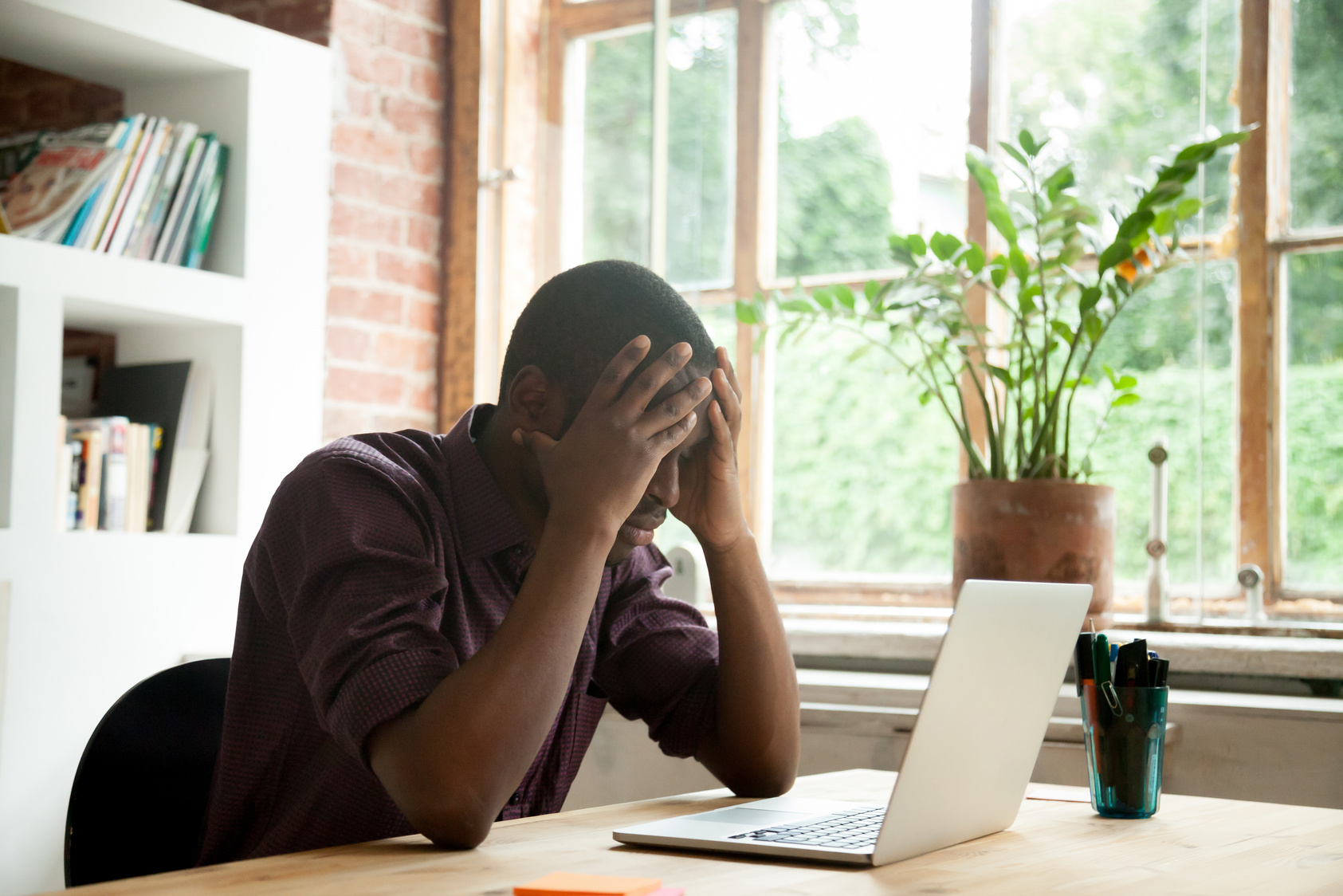 Frustrated Man Working from Home 